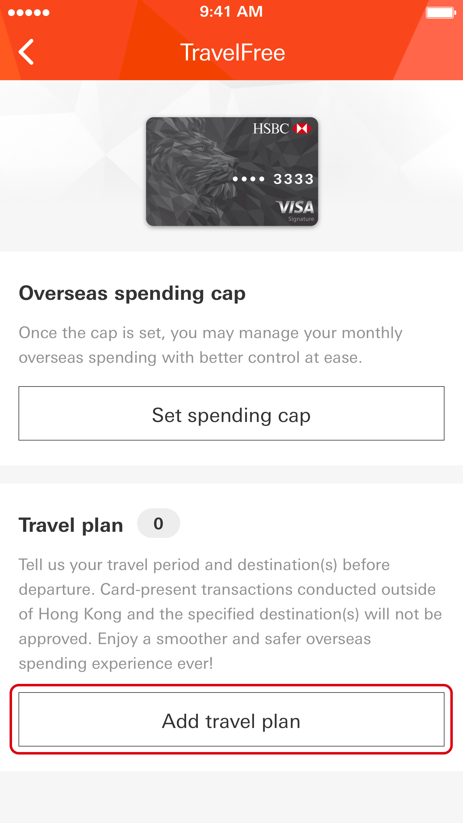 travel plan hsbc